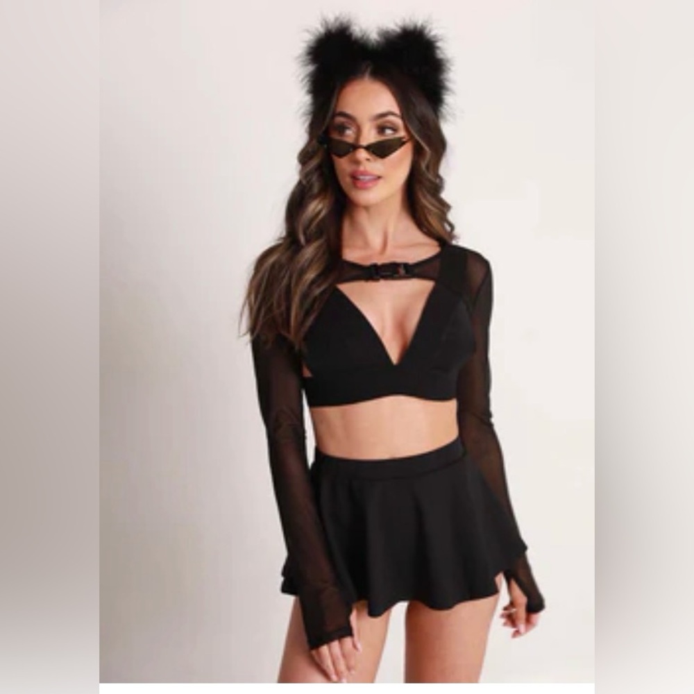 IHeartRaves Sheer Shrug Crop Top